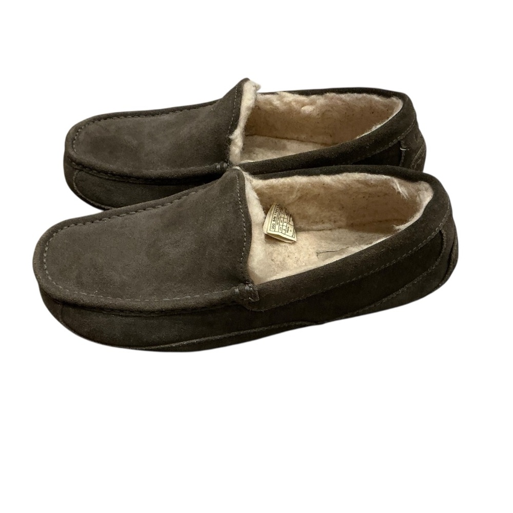 Ugg mens ascot moccasins slippers grey suede size 9
